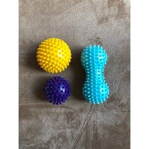 3 Pack Hard Spiky Massage Ball Roller Set